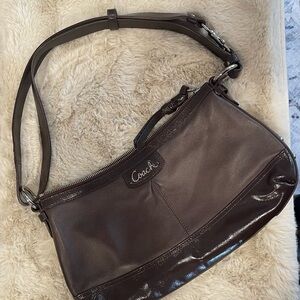 Coach Dark Brown Leather Shoulder Bag